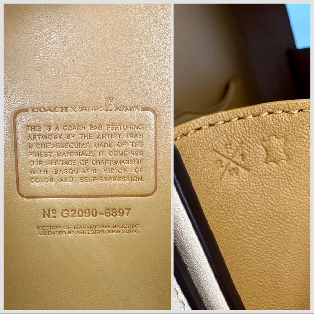 S⭕️LD‼️Coach X Jean Michel Basquiat Square Bag in Ivory - Picture 8 of 12